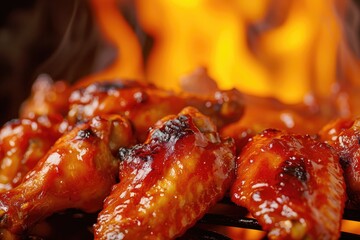 Awardwinning Photo Of Hot Wings In Front Of Flames