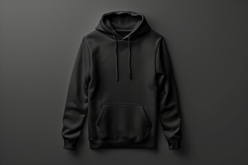 Naklejka premium Blank Black Hoodie Template Mockup For Design Purposes
