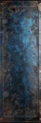 Silver Blue and Gold Blue Metal Abstract Frame with a Border in the Style of Post-Apocalyptic and Dark Gray and Bronze Touch Background created with Generative AI Technology
