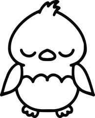cute bird simple line drawing