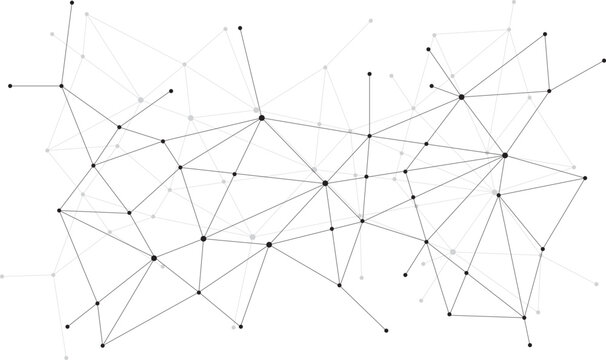 connected dots black and white background
