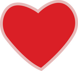 red heart on white