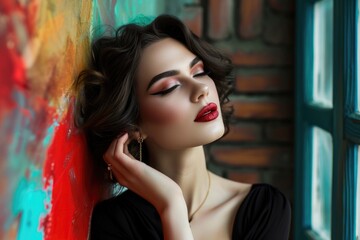 Obraz premium Fashionable Woman With Poise And Elegance
