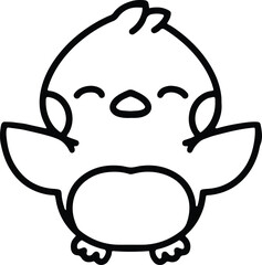 cute bird simple line drawing