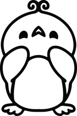 cute bird simple line drawing