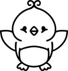 cute bird simple line drawing