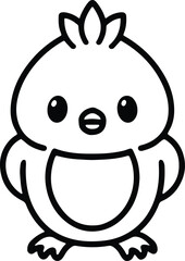 cute bird simple line drawing