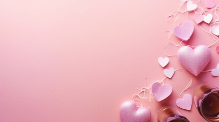 Captivating Valentines Day Decor: Love, Romance, and Joy in a Stylish Composition of Red Hearts and Giftboxes - Celebrate Passion and Connection with this Creative Concept Image.