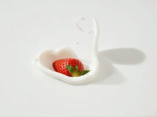 strawberries in a milk