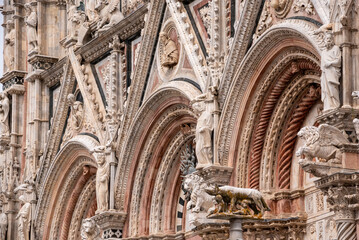 Great gothic portal of the Siena Cathedral