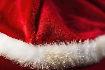 Closeup of a santa hat