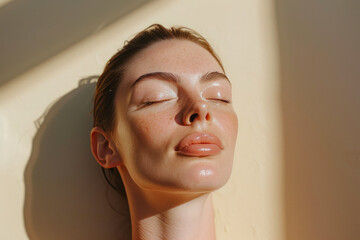 Naklejka premium Soft Radiance: Tranquil Morning Aura in Body Contouring Bliss