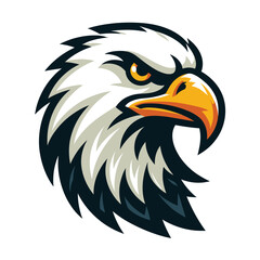 Obraz premium bird eagle hawk head logo mascot design vector illustration isolated on white background