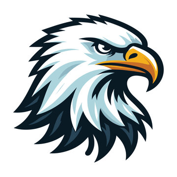 bird eagle hawk head logo mascot design vector illustration isolated on white background