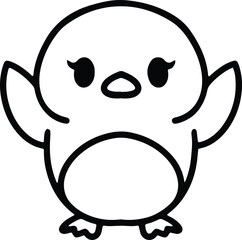 cute bird simple line drawing