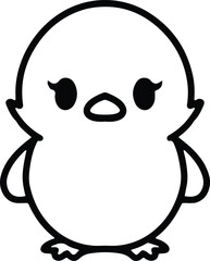 cute bird simple line drawing