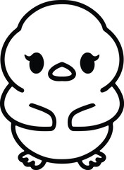Obraz premium cute bird simple line drawing