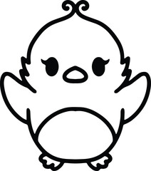 Obraz premium cute bird simple line drawing