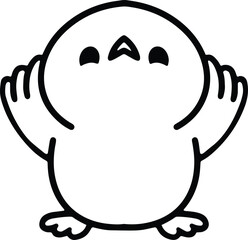 cute bird simple line drawing