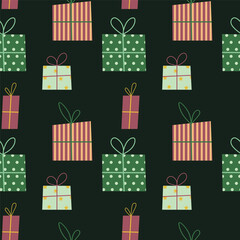 seamless pattern with gifts box