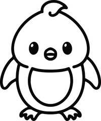 cute bird simple line drawing