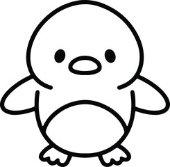 cute bird simple line drawing