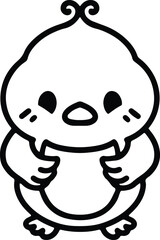 cute bird illustration in simple line style