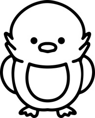 Obraz premium cute bird illustation in simple line style
