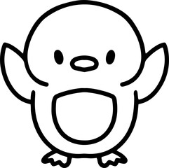 cute bird illustation in simple line style