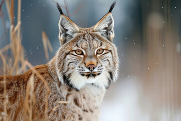 The majestic gaze of a Lynx in its natural habitat