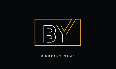 BY, YB, B, Y Abstract Letters Logo Monogram