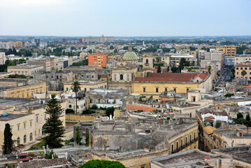 panorama seen from the top of the bell tower can be reached by lift Lecce Italy