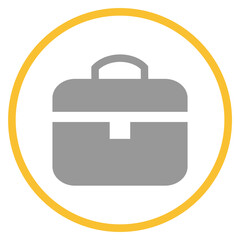 Button grau orange mit Aktentasche Icon: Job oder Portfolio