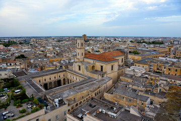 Obraz premium panorama seen from the top of the bell tower can be reached by lift Lecce Italy