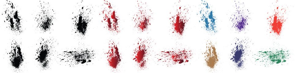 Grunge frame vector wheat, purple, orange, red, green, black color ink splatter blood vector banner background