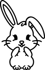 Cute Rabbit Simple Cartoon