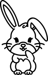 Cute Rabbit Simple Cartoon