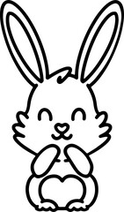 Naklejka premium Cute Rabbit Simple Cartoon