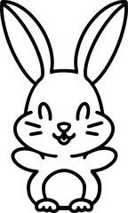 Fototapeta premium Cute Rabbit Simple Cartoon