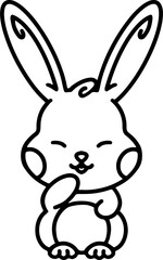 Fototapeta premium Cute Rabbit Simple Cartoon