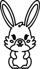 Fototapeta premium Cute Rabbit Simple Cartoon