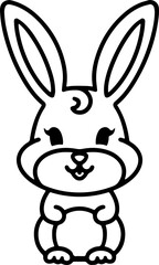 Cute Rabbit Simple Cartoon