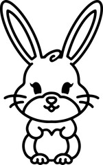 Fototapeta premium Cute Rabbit Simple Cartoon