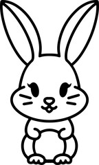 Fototapeta premium Cute Rabbit Simple Cartoon