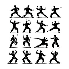 silhouettes of martial 