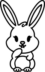 Cute Rabbit Simple Cartoon