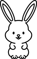 Fototapeta premium Cute Rabbit Simple Cartoon