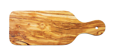 olive wood plate isolated on transparent background