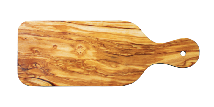 olive wood plate isolated on transparent background