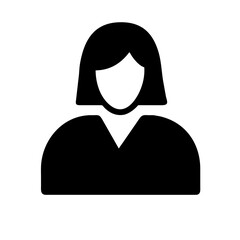 Icon of a secretary girl with a bob hairstyle